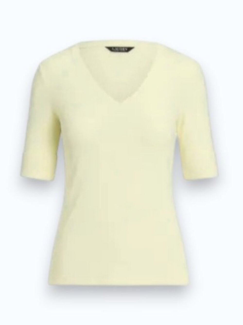 Fabiana Filippi cotton stretch V neck top yellow women's size L
